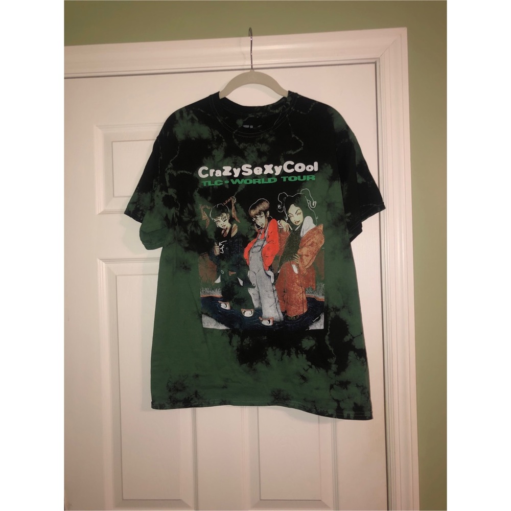 TLC Green and Black Tie Dye Shirt